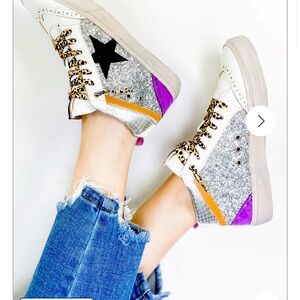 Shu Shop Fun Statement Silver Snake Rina 7 Sneakers